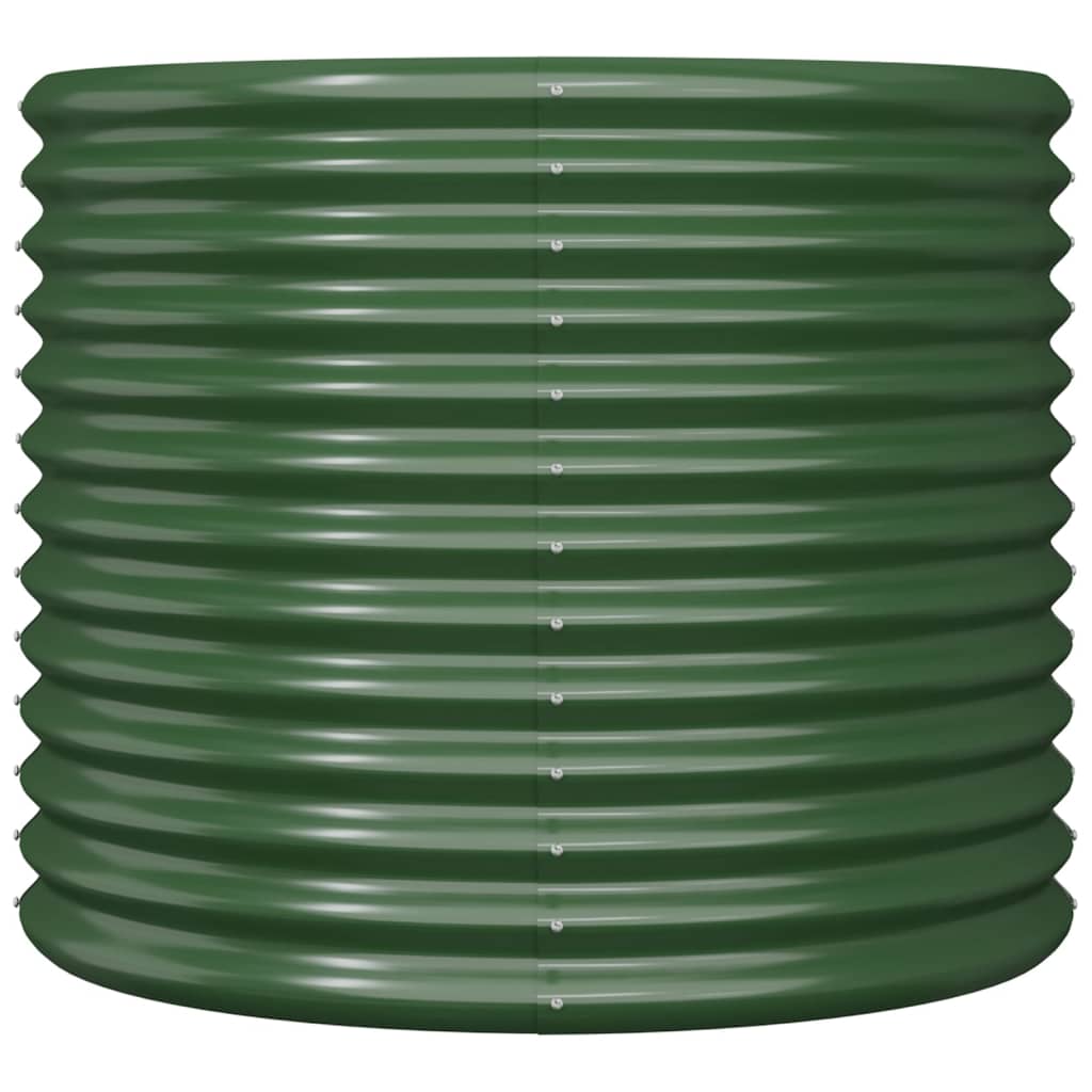Garden Planter Powder-coated Steel 80x80x68 cm Green