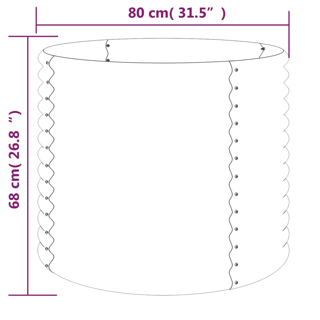 Garden Planter Powder-coated Steel 80x80x68 cm Green
