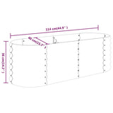 Garden Raised Bed Galvanised Steel 114x40x36 cm Grey