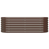 Garden Raised Bed Powder-coated Steel 114x40x36 cm Brown
