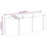 Garden Raised Bed Powder-coated Steel 114x40x36 cm Brown