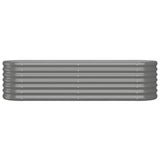 Garden Raised Bed Powder-coated Steel 152x40x36 cm Grey