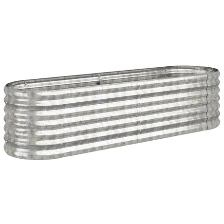 Garden Raised Bed Galvanised Steel 152x40x36 cm Silver