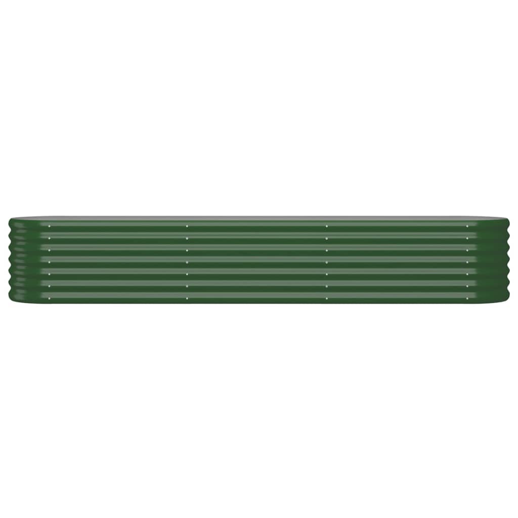 Garden Raised Bed Powder-coated Steel 224x40x36 cm Green
