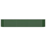 Garden Raised Bed Powder-coated Steel 224x40x36 cm Green
