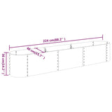 Garden Raised Bed Powder-coated Steel 224x40x36 cm Green