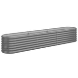 Garden Raised Bed Powder-coated Steel 224x40x36 cm Grey