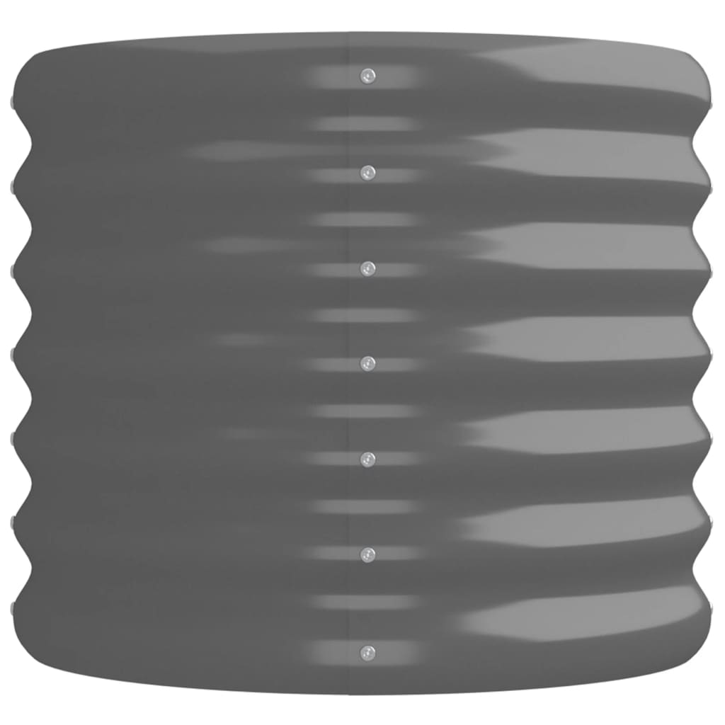Garden Raised Bed Powder-coated Steel 224x40x36 cm Grey