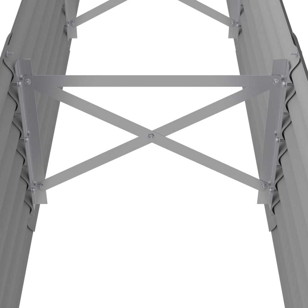 Garden Raised Bed Powder-coated Steel 224x40x36 cm Grey
