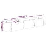 Garden Raised Bed Powder-coated Steel 224x40x36 cm Grey