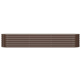 Garden Raised Bed Galvanised Steel 224x40x36 cm Brown