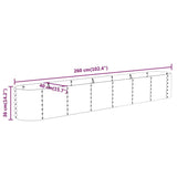 Garden Raised Bed Galvanised Steel 260x40x36 cm Brown