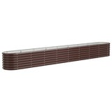 Garden Raised Bed Galvanised Steel 332x40x36 cm Brown