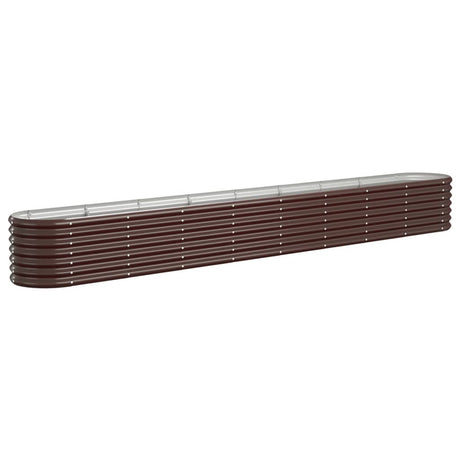 Garden Raised Bed Galvanised Steel 332x40x36 cm Brown