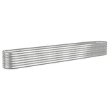 Garden Raised Bed Powder-coated Steel 332x40x36 cm Silver