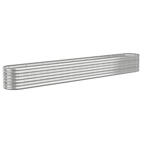 Garden Raised Bed Powder-coated Steel 332x40x36 cm Silver