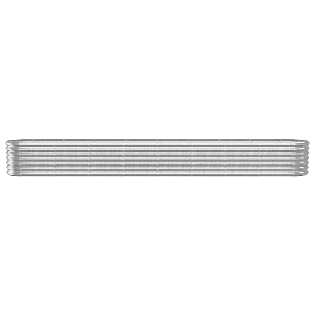 Garden Raised Bed Powder-coated Steel 332x40x36 cm Silver