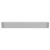 Garden Raised Bed Powder-coated Steel 332x40x36 cm Silver