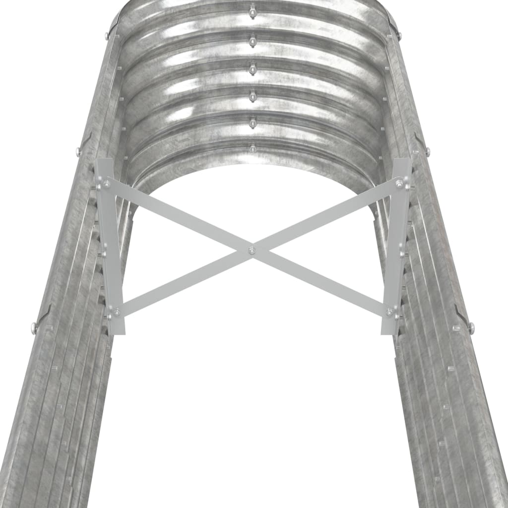 Garden Raised Bed Powder-coated Steel 332x40x36 cm Silver