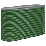 Garden Raised Bed Galvanised Steel 114x40x68 cm Green
