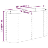 Garden Raised Bed Galvanised Steel 114x40x68 cm Grey