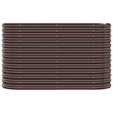 Garden Raised Bed Galvanised Steel 114x40x68 cm Brown