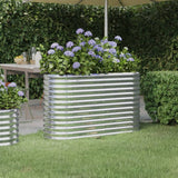 Garden Raised Bed Galvanised Steel 114x40x68 cm Silver