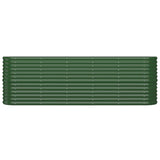 Garden Raised Bed Powder-coated Steel 224x40x68 cm Green