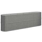 Garden Raised Bed Galvanised Steel 224x40x68 cm Grey