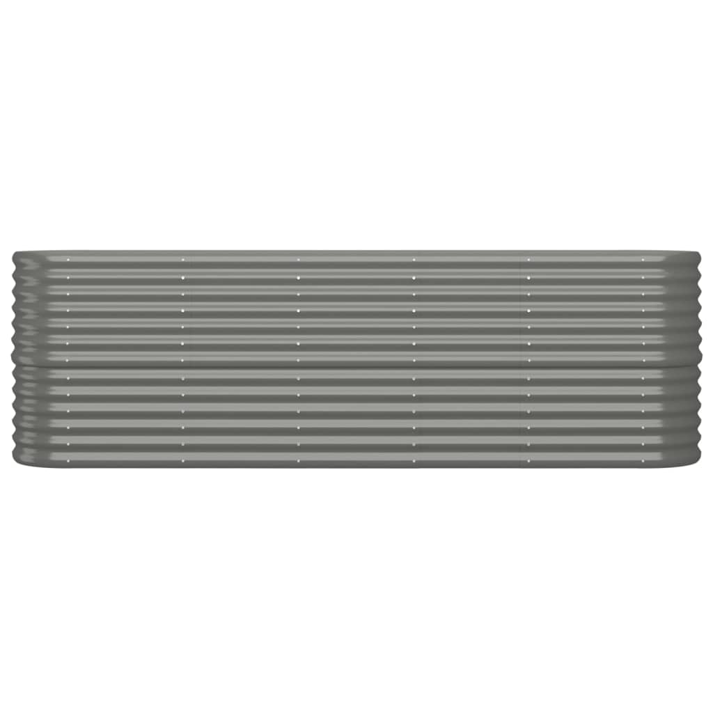 Garden Raised Bed Galvanised Steel 224x40x68 cm Grey