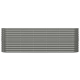 Garden Raised Bed Galvanised Steel 224x40x68 cm Grey