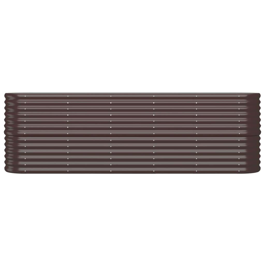 Garden Raised Bed Galvanised Steel 224x40x68 cm Brown