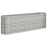 Garden Raised Bed Galvanised Steel 224x40x68 cm Silver