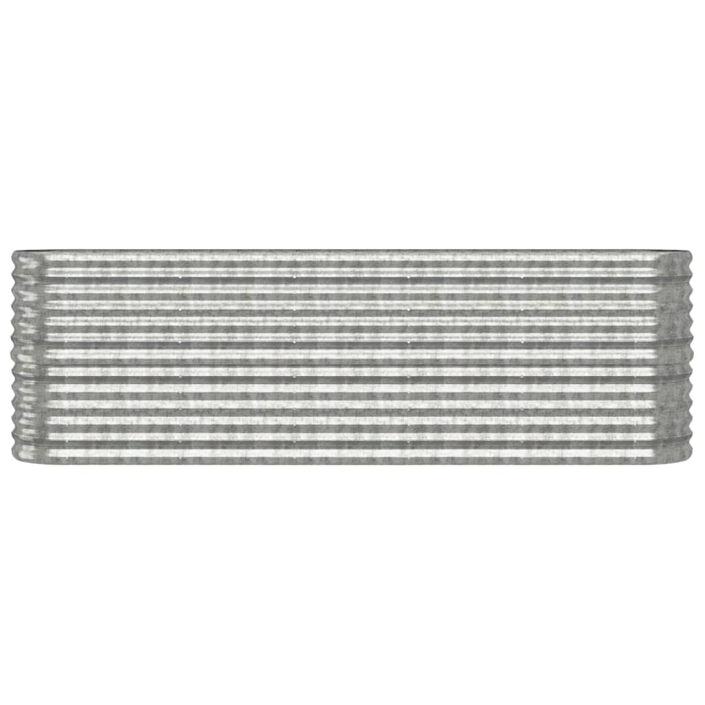Garden Raised Bed Galvanised Steel 224x40x68 cm Silver