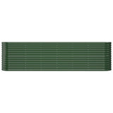 Garden Raised Bed Galvanised Steel 260x40x68 cm Green