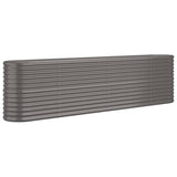 Garden Raised Bed Galvanised Steel 260x40x68 cm Grey