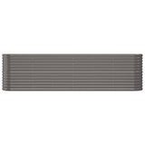 Garden Raised Bed Galvanised Steel 260x40x68 cm Grey