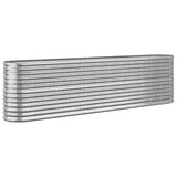 Garden Raised Bed Galvanised Steel 260x40x68 cm Silver