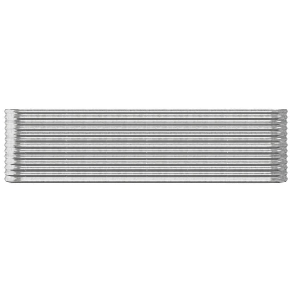 Garden Raised Bed Galvanised Steel 260x40x68 cm Silver