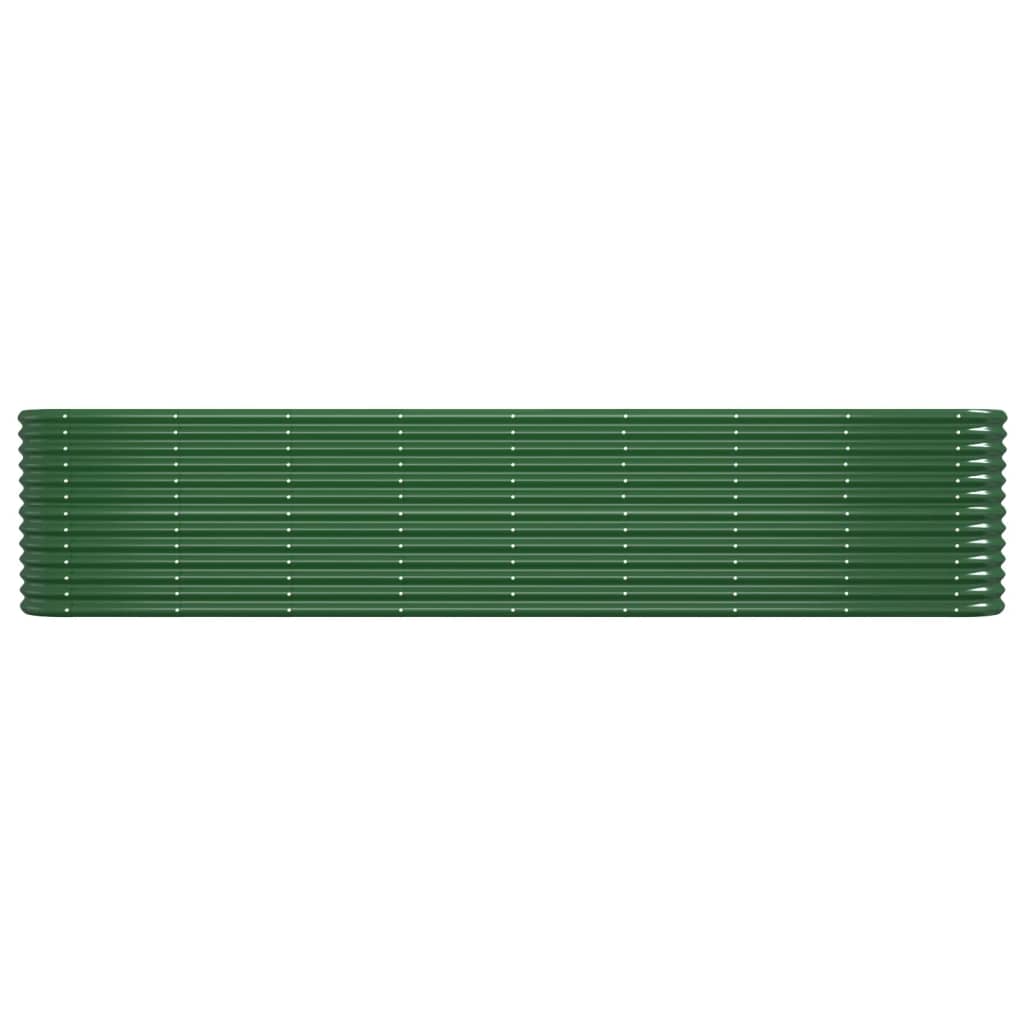 Garden Raised Bed Powder-coated Steel 332x40x68 cm Green