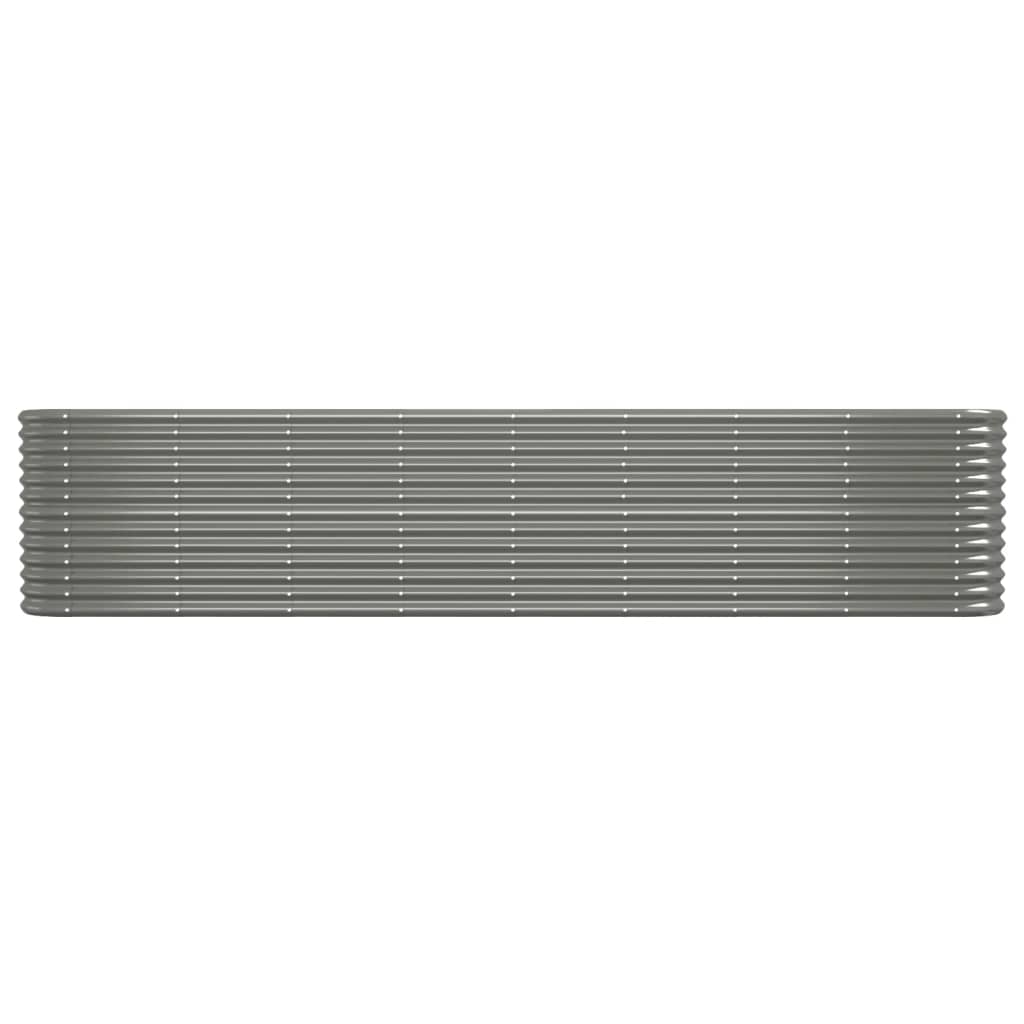 Garden Raised Bed Powder-coated Steel 332x40x68 cm Grey