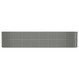 Garden Raised Bed Powder-coated Steel 332x40x68 cm Grey