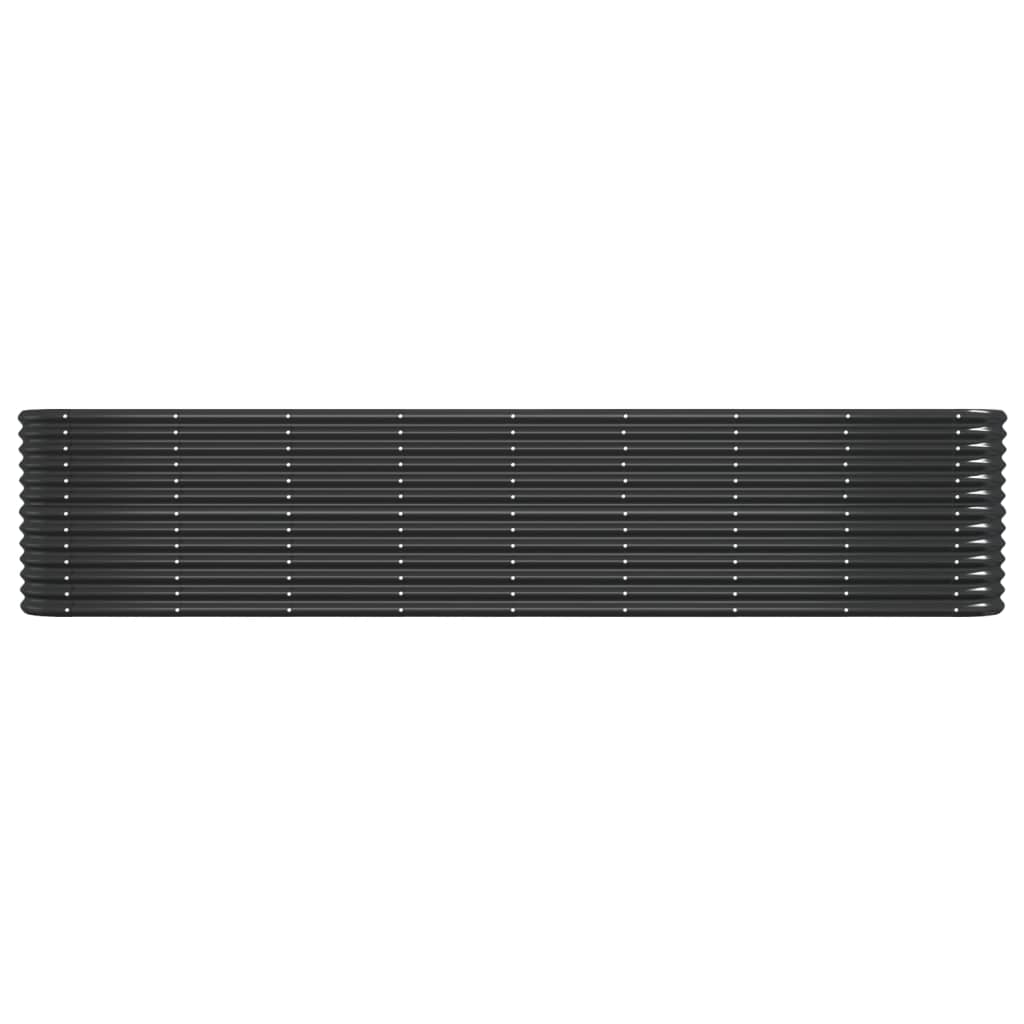 Garden Raised Bed Galvanised Steel 332x40x68 cm Anthracite