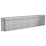 Garden Raised Bed Galvanised Steel 332x40x68 cm Silver