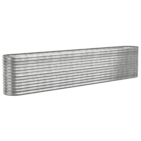 Garden Raised Bed Galvanised Steel 332x40x68 cm Silver