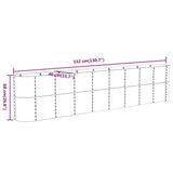 Garden Raised Bed Galvanised Steel 332x40x68 cm Silver