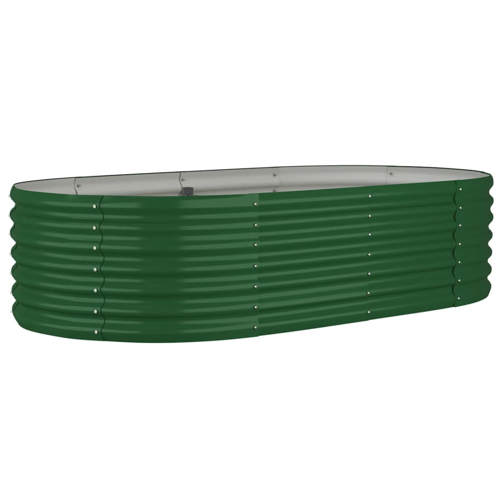 Garden Raised Bed Powder-coated Steel 152x80x36 cm Green