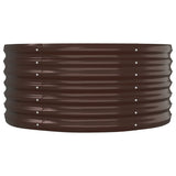 Garden Raised Bed Galvanised Steel 152x80x36 cm Brown