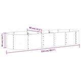 Garden Raised Bed Galvanised Steel 224x80x36 cm Brown