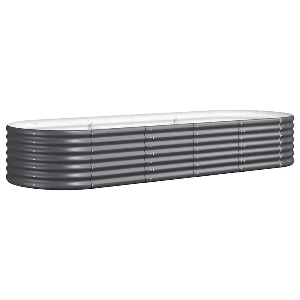 Garden Raised Bed Galvanised Steel 224x80x36 cm Anthracite